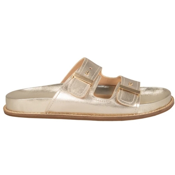 New Cole Haan Women's Marisol Footbed Sandals Gold Size 8 - Picture 3 of 7
